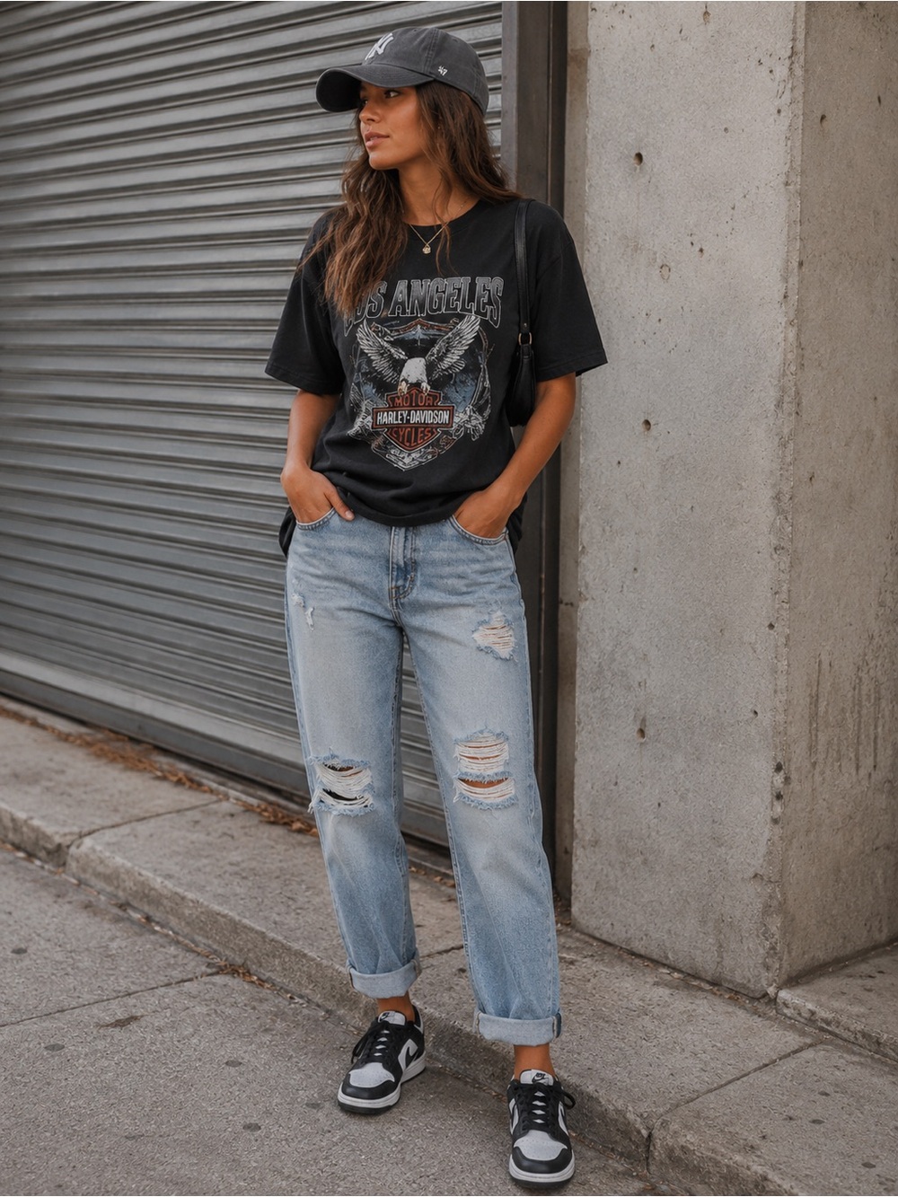 American Eagle Distressed Boy Jeans | Light Wash Relaxed Streetwear Denim